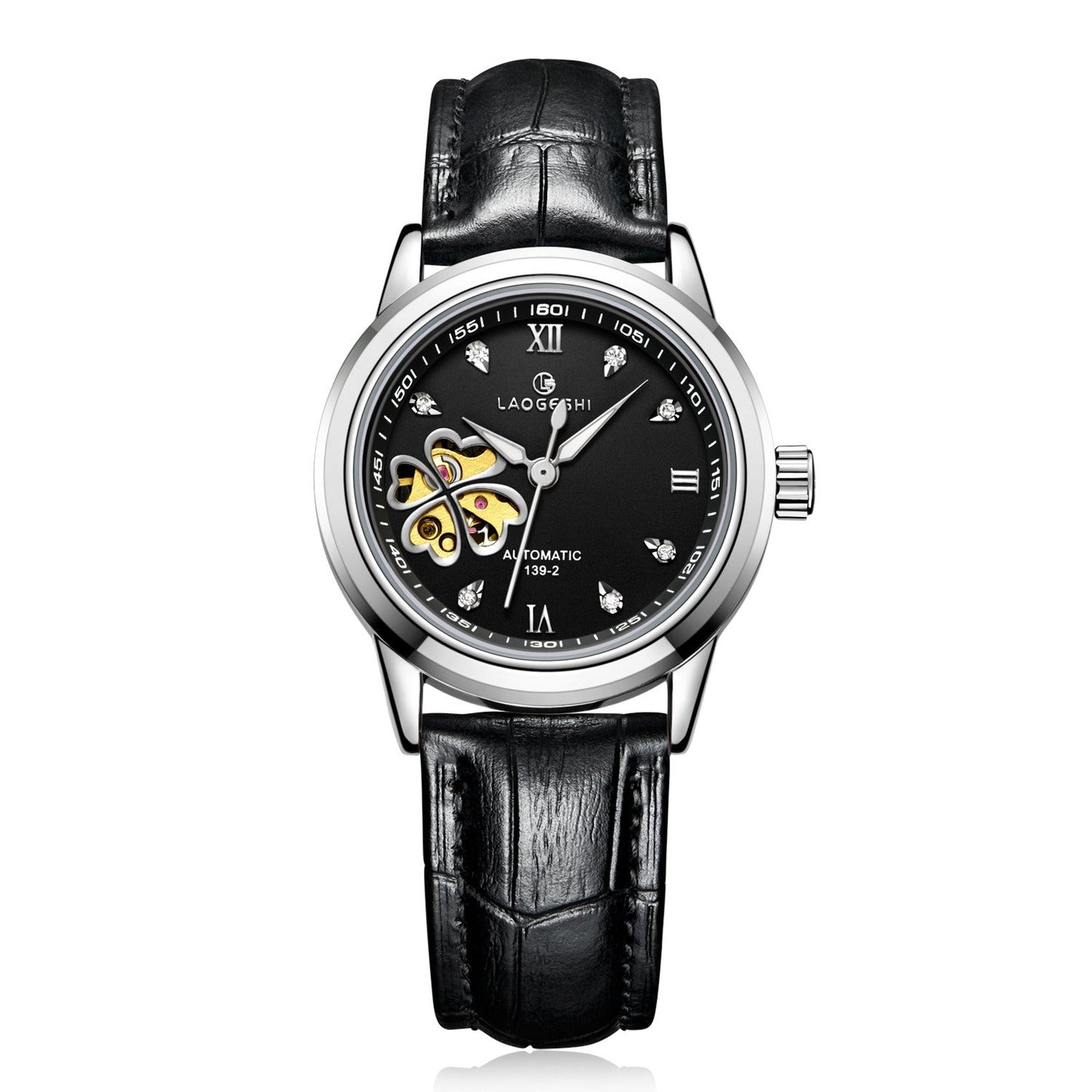 LAOGESH Women's Fully Automatic Mechanical Watch Fashion Hot Selling Night Glow Genuine Leather Steel Band Couple Watch
