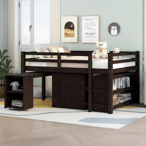Espresso + Solid Wood + Full