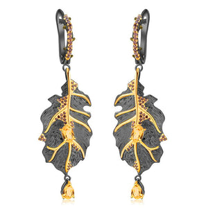 Yellow crystal earrings