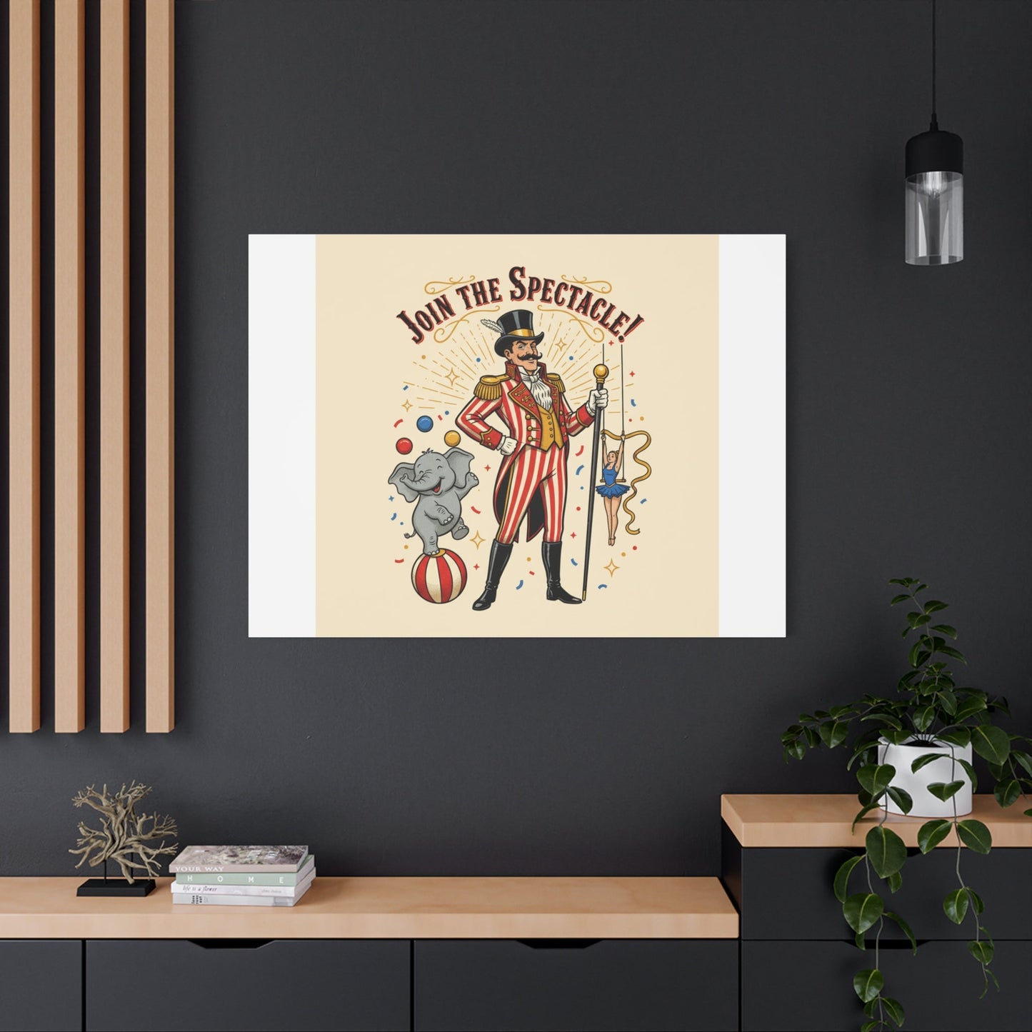Join the Spectacle Circus Art Print | Matte Canvas, Stretched, Vintage Carnival Design