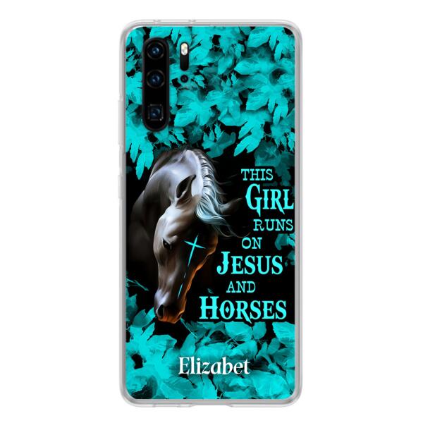 Personalized Horse Girl Phone case - Case For Xiaomi, Huawei And Oppo - This Girl Runs On Jesus And Horses