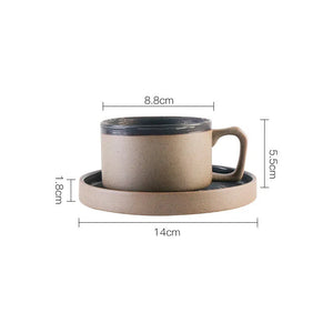 Coffee cup+plate [dark brown]
