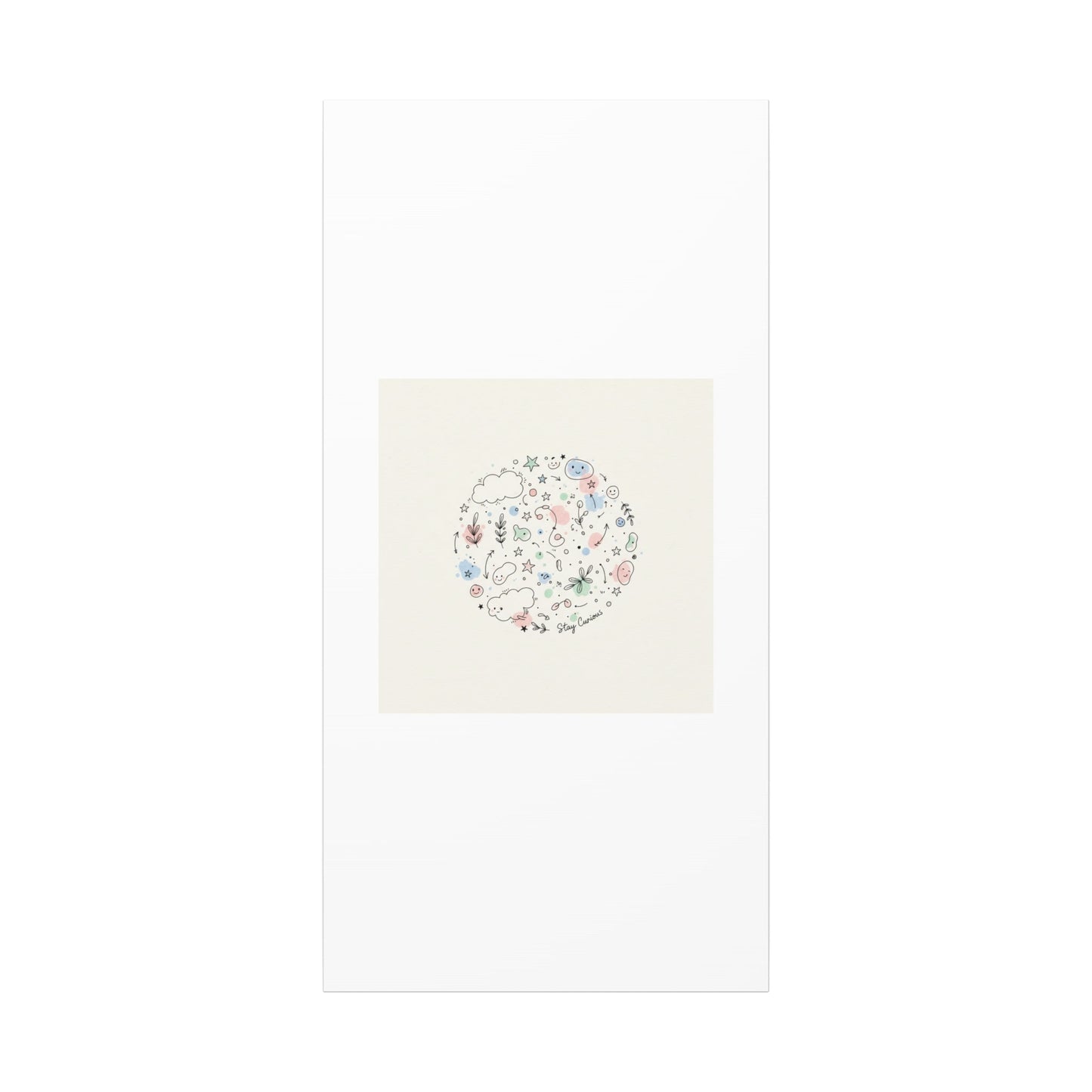 Doodle Circle Line Drawing Matte Canvas, Hand-Drawn Sketch Art
