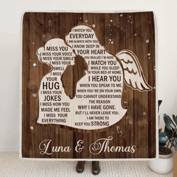 Personalized I Miss Your Voice Memorial Pillow Cover/Quilt/Fleece Blanket - Memorial Gift Idea