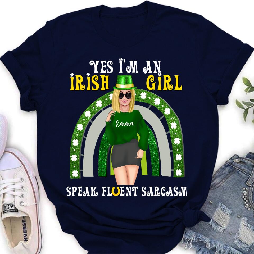 Personalized Irish Girl Unisex T-shirt/Sweatshirt/Hoodie - Gift Idea For St Patrick's Day - I'm An Irish Girl