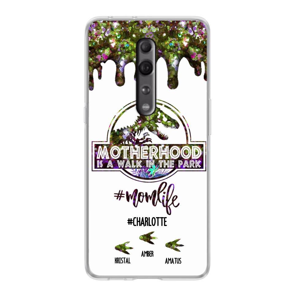 Personalized Mama Dinosaur Phone Case - Best Gift For Mothers - Motherhood Is A Walk In The Park - Phone Case For Xiaomi, Oppo And Huawei - 2QCGS1
