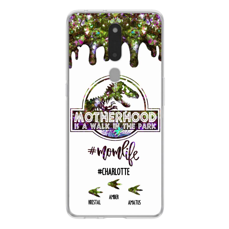 Personalized Mama Dinosaur Phone Case - Best Gift For Mothers - Motherhood Is A Walk In The Park - Phone Case For Xiaomi, Oppo And Huawei - 2QCGS1