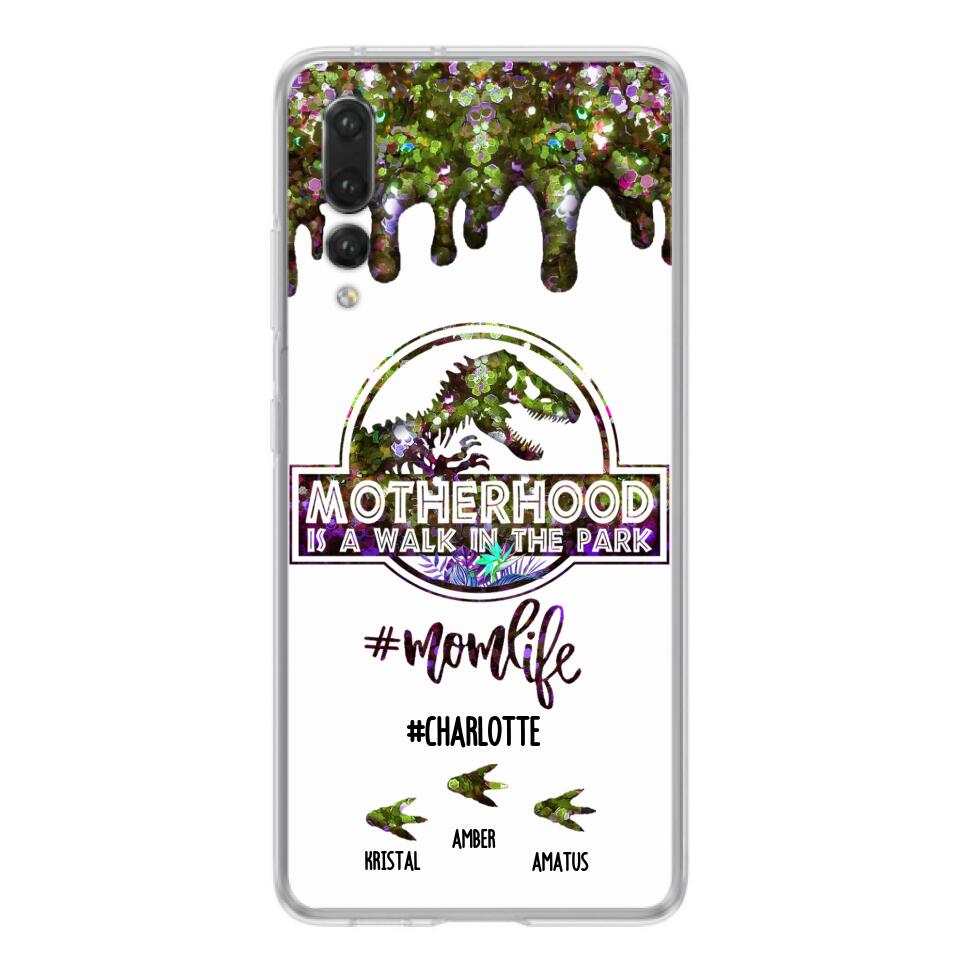 Personalized Mama Dinosaur Phone Case - Best Gift For Mothers - Motherhood Is A Walk In The Park - Phone Case For Xiaomi, Oppo And Huawei - 2QCGS1