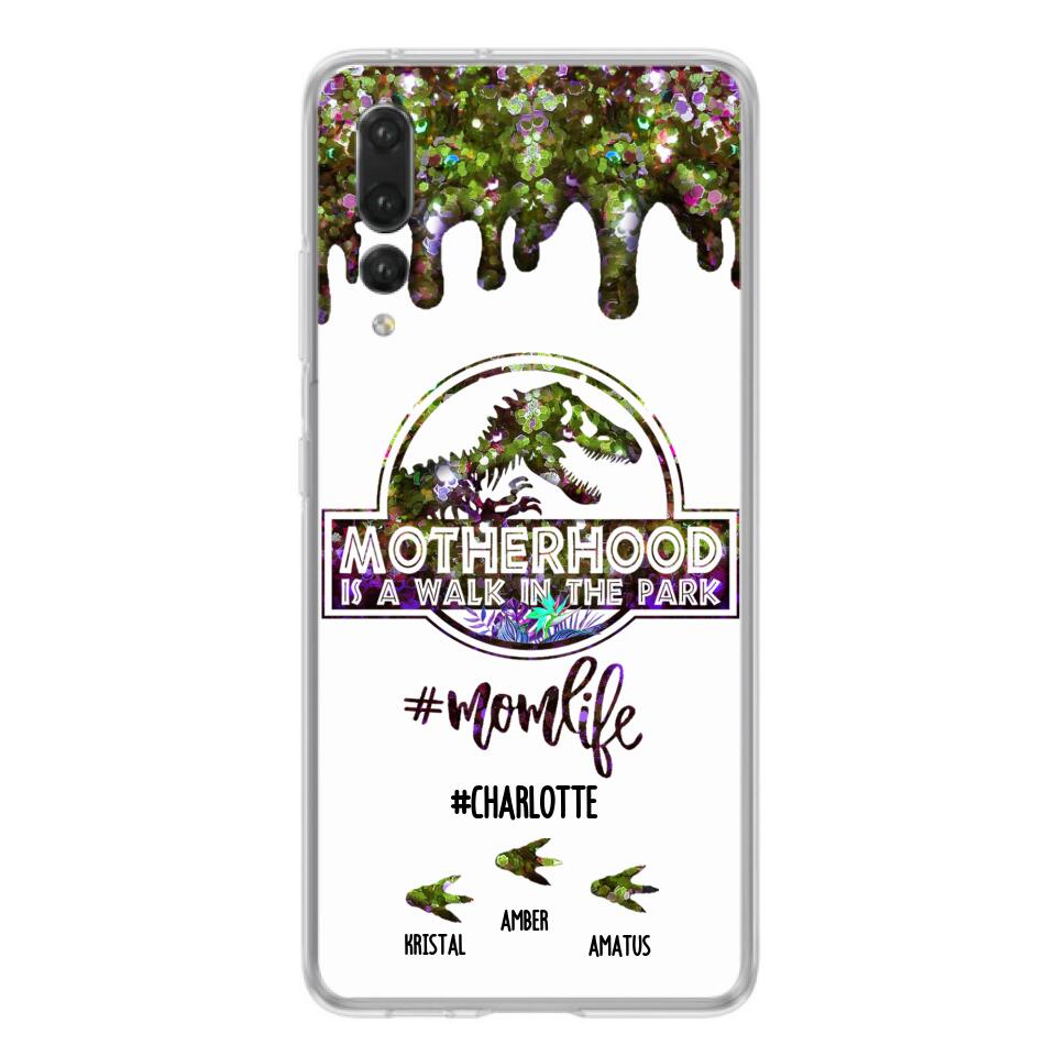Personalized Mama Dinosaur Phone Case - Best Gift For Mothers - Motherhood Is A Walk In The Park - Phone Case For Xiaomi, Oppo And Huawei - 2QCGS1