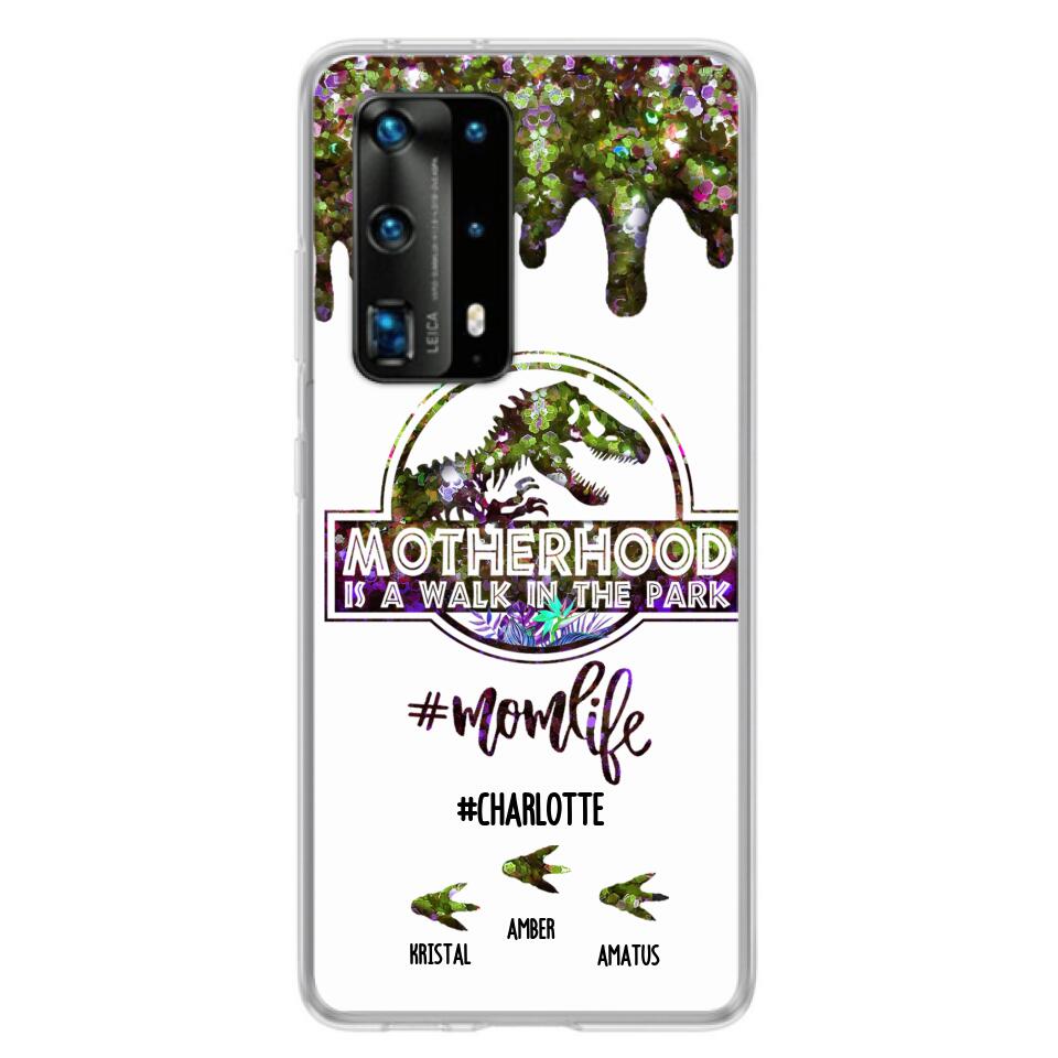 Personalized Mama Dinosaur Phone Case - Best Gift For Mothers - Motherhood Is A Walk In The Park - Phone Case For Xiaomi, Oppo And Huawei - 2QCGS1