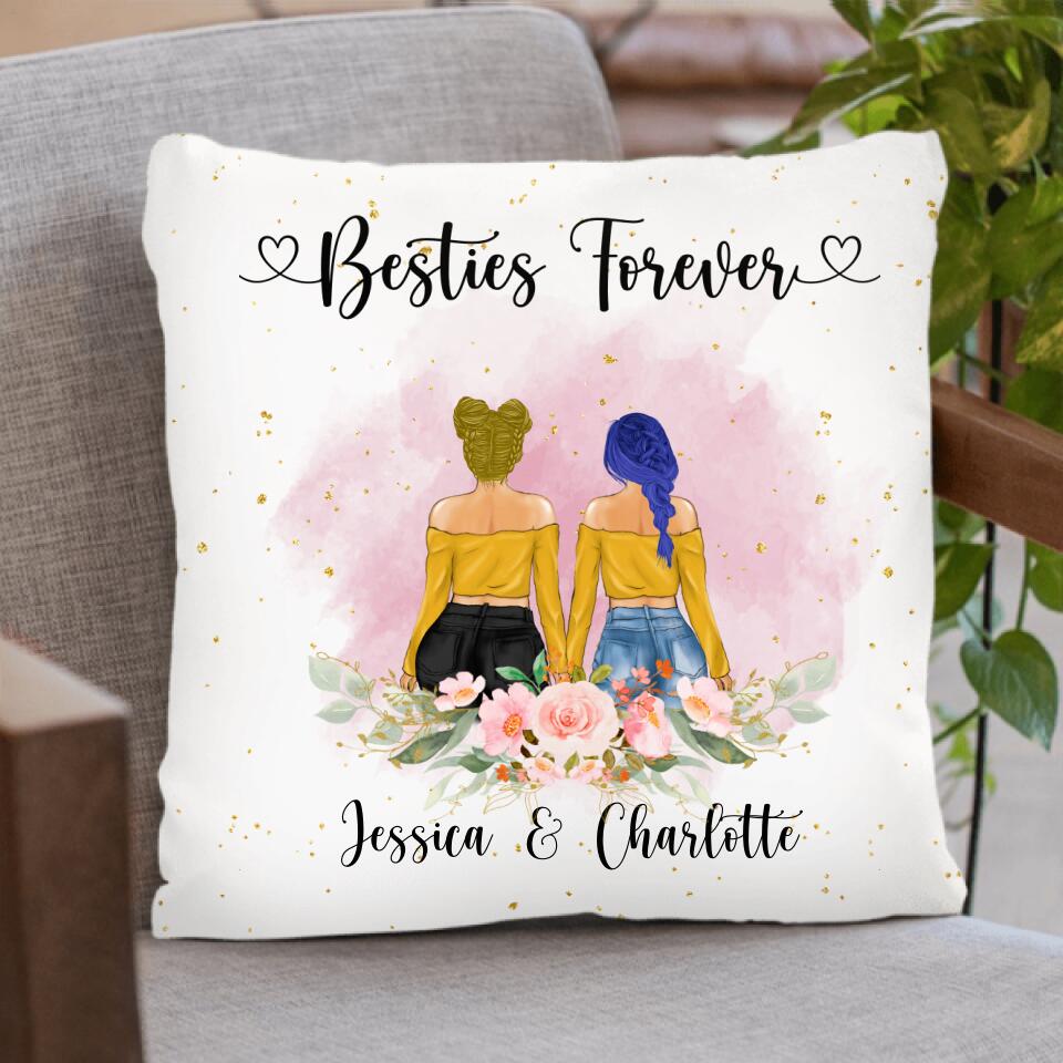 Personalized Bestie Pillow Covers - Gift For Best Friends - Besties Forever