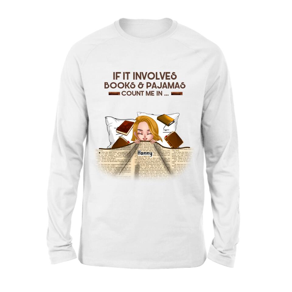 Personalized Stay In Bed With Books And Pets Shirt/Pullover Hoodie - Up to 6 Pets - Gift For Books/Dogs/Cats Lovers - I Just Want To Stay In Bed With My Books