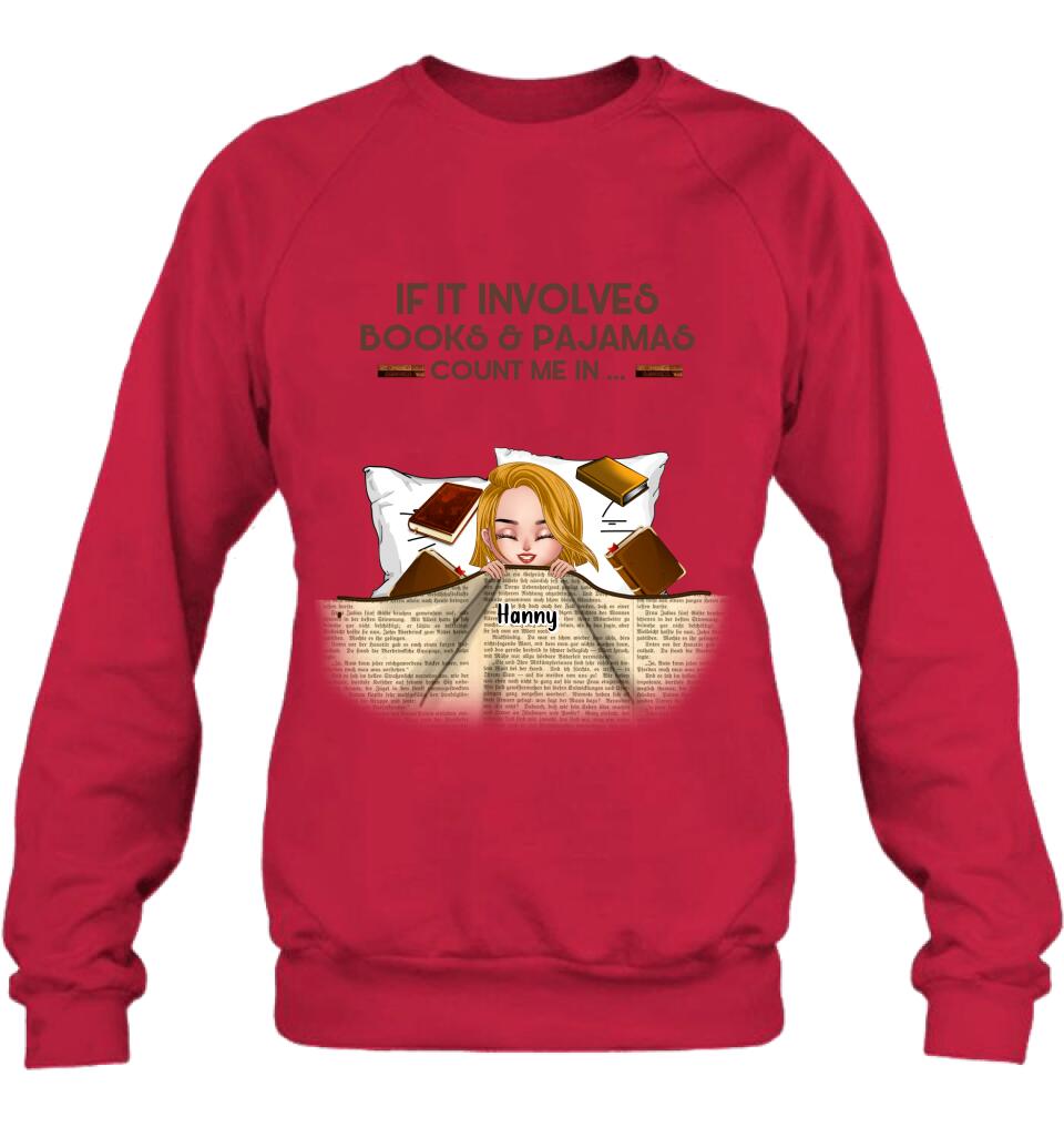 Personalized Stay In Bed With Books And Pets Shirt/Pullover Hoodie - Up to 6 Pets - Gift For Books/Dogs/Cats Lovers - I Just Want To Stay In Bed With My Books