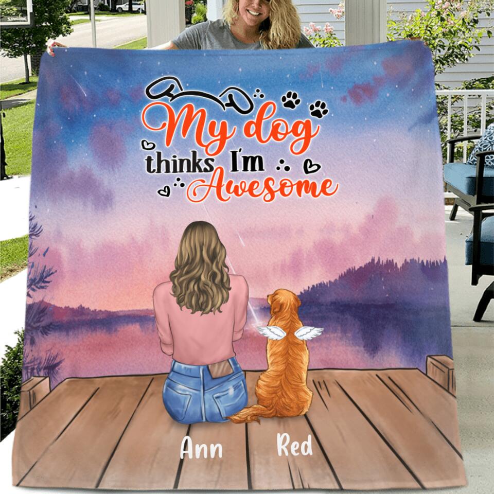 Personalized Dog Mom Pillow Cover/Quilt/Fleece Throw Blanket - Up to 5 Dogs - Gift Idea For Dog Lover - Dogs Leave Paw Prints In My Heart