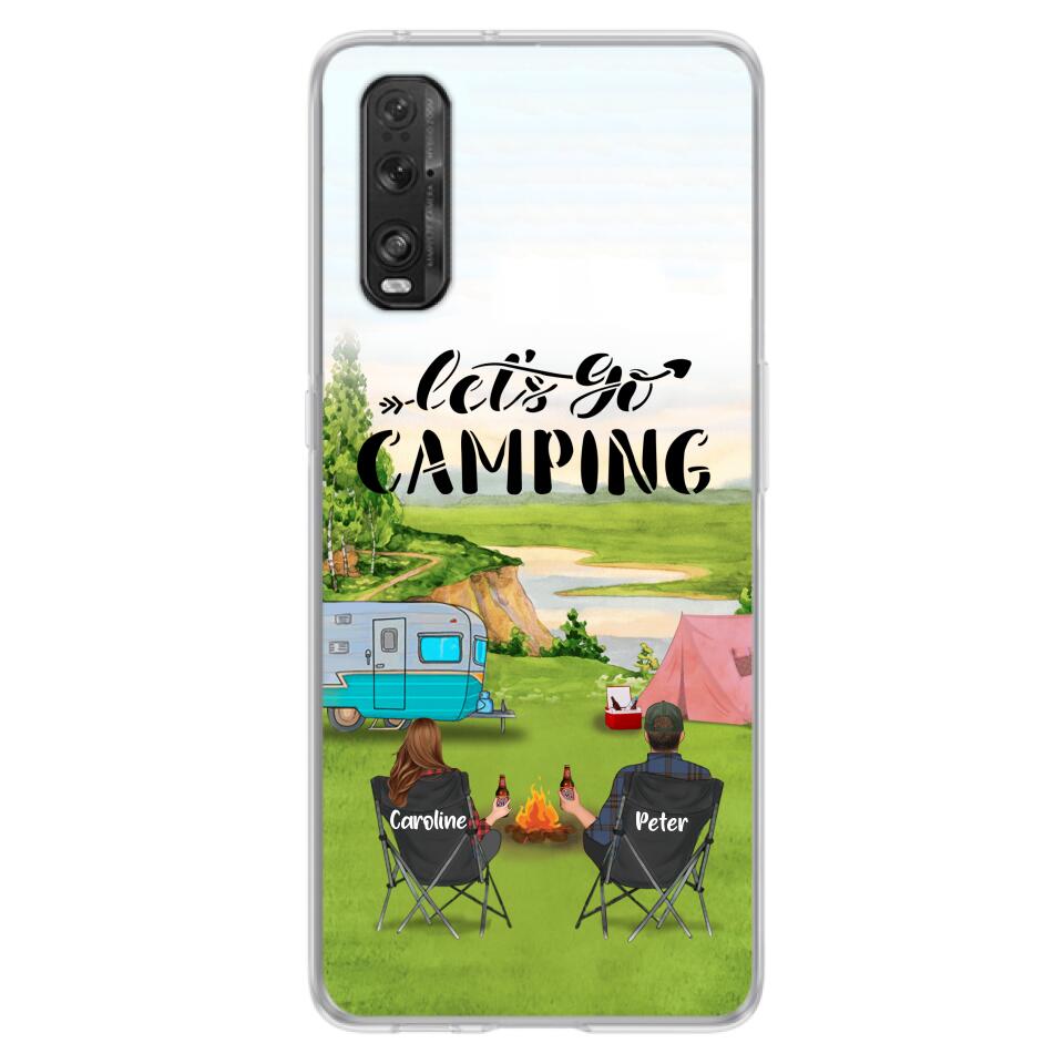 Personalized Camping Phone Case - Couple With Up To 2 Kids And 4 Pets - Gift Idea For Camping Lover - Let's Go Camping - Case For Xiaomi, Oppo And Huawei