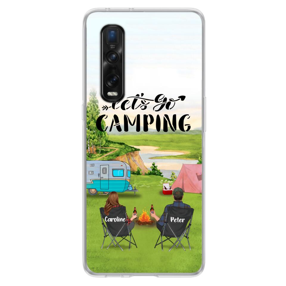 Personalized Camping Phone Case - Couple With Up To 2 Kids And 4 Pets - Gift Idea For Camping Lover - Let's Go Camping - Case For Xiaomi, Oppo And Huawei