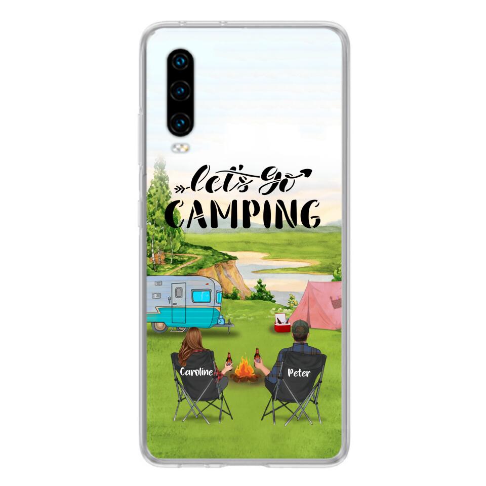 Personalized Camping Phone Case - Couple With Up To 2 Kids And 4 Pets - Gift Idea For Camping Lover - Let's Go Camping - Case For Xiaomi, Oppo And Huawei
