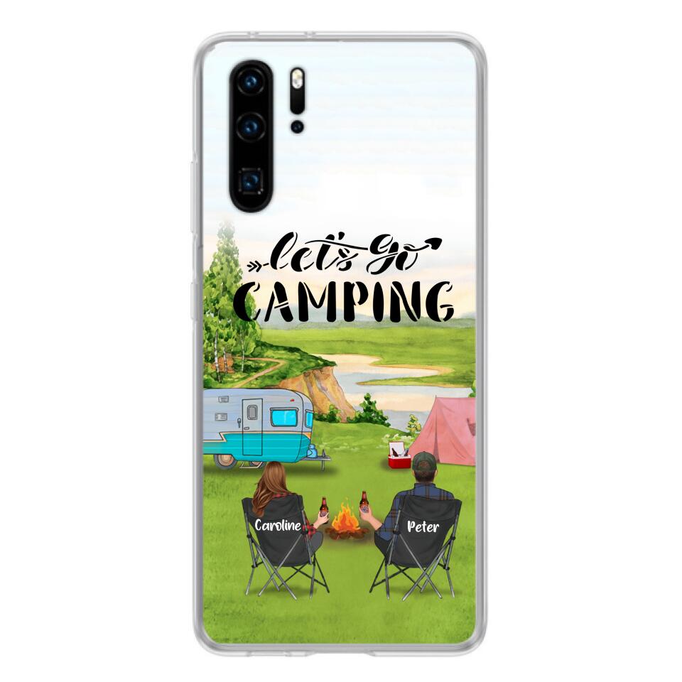 Personalized Camping Phone Case - Couple With Up To 2 Kids And 4 Pets - Gift Idea For Camping Lover - Let's Go Camping - Case For Xiaomi, Oppo And Huawei