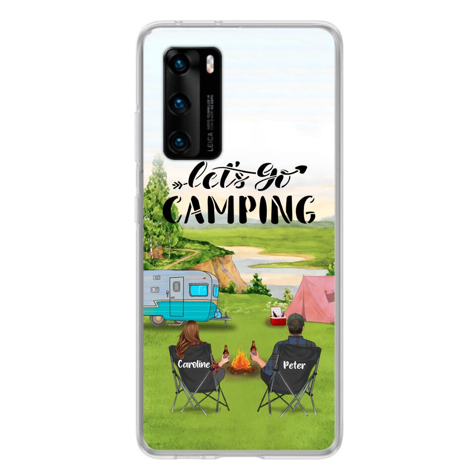 Personalized Camping Phone Case - Couple With Up To 2 Kids And 4 Pets - Gift Idea For Camping Lover - Let's Go Camping - Case For Xiaomi, Oppo And Huawei