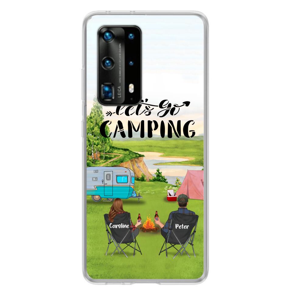 Personalized Camping Phone Case - Couple With Up To 2 Kids And 4 Pets - Gift Idea For Camping Lover - Let's Go Camping - Case For Xiaomi, Oppo And Huawei