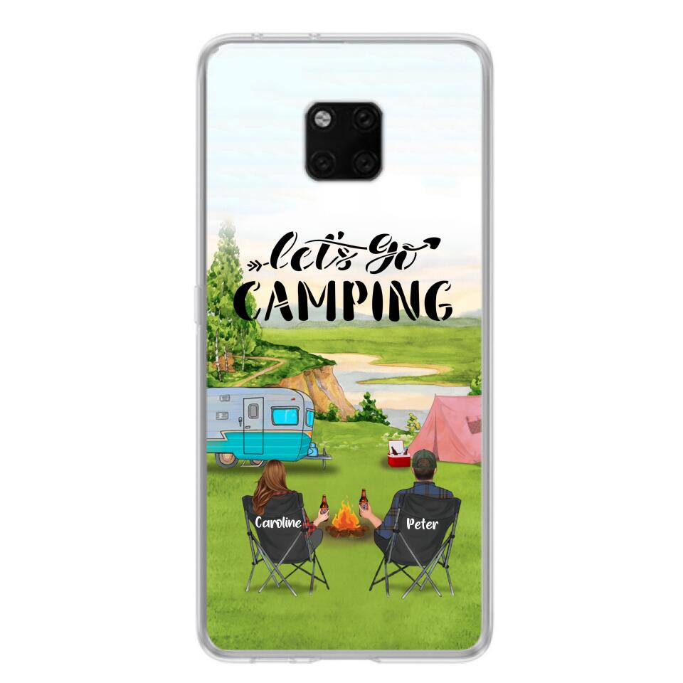 Personalized Camping Phone Case - Couple With Up To 2 Kids And 4 Pets - Gift Idea For Camping Lover - Let's Go Camping - Case For Xiaomi, Oppo And Huawei