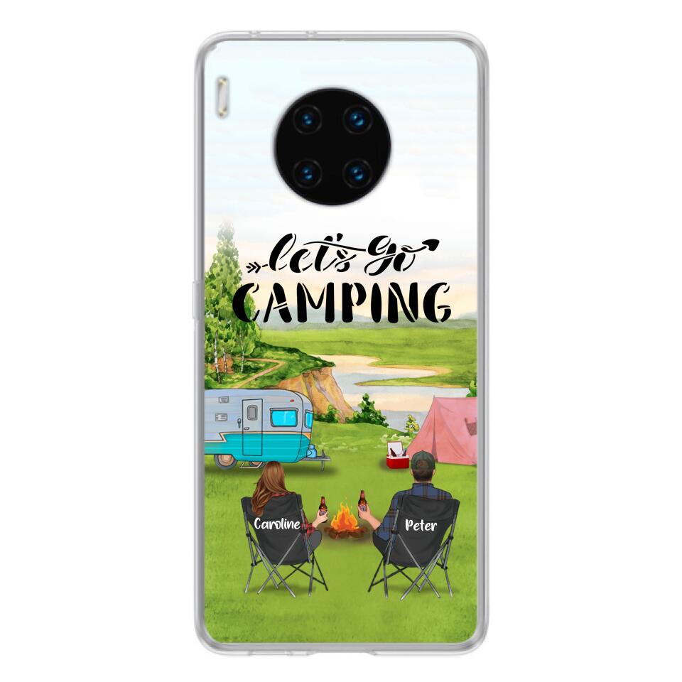 Personalized Camping Phone Case - Couple With Up To 2 Kids And 4 Pets - Gift Idea For Camping Lover - Let's Go Camping - Case For Xiaomi, Oppo And Huawei