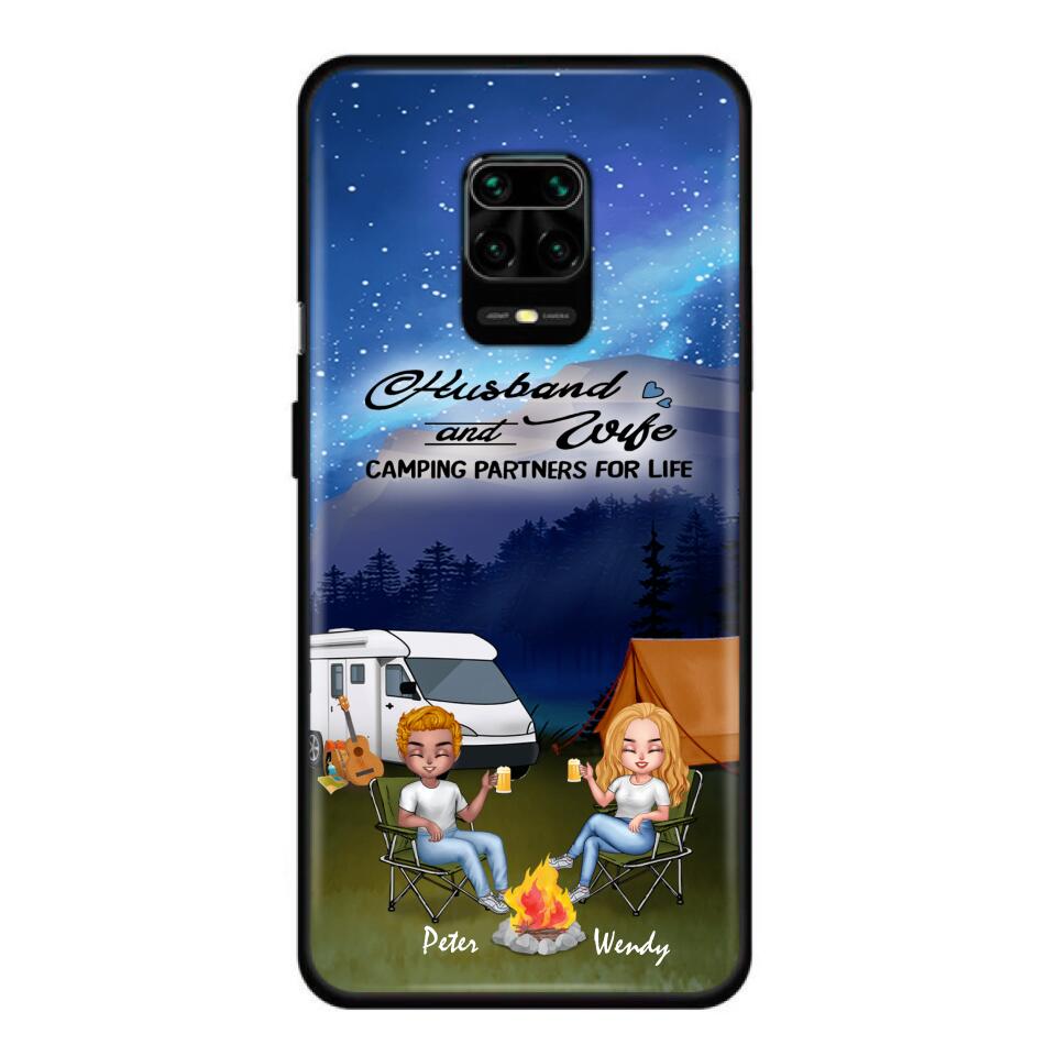 Personalized Camping Night Chibi Phone Case - Couple With Up to 2 Dogs - Gift Idea For Camping Lover - Case For Xiaomi, Oppo And Huawei