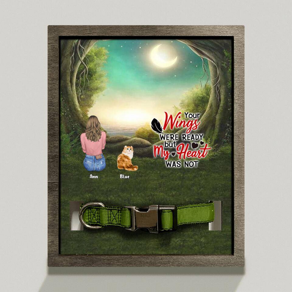 Custom Personalize Mom & Pet Loss Frame - Gift For Couple/ Pet Lovers with up to 4 Pets - Your Wings Were Ready But My Heart Was Not