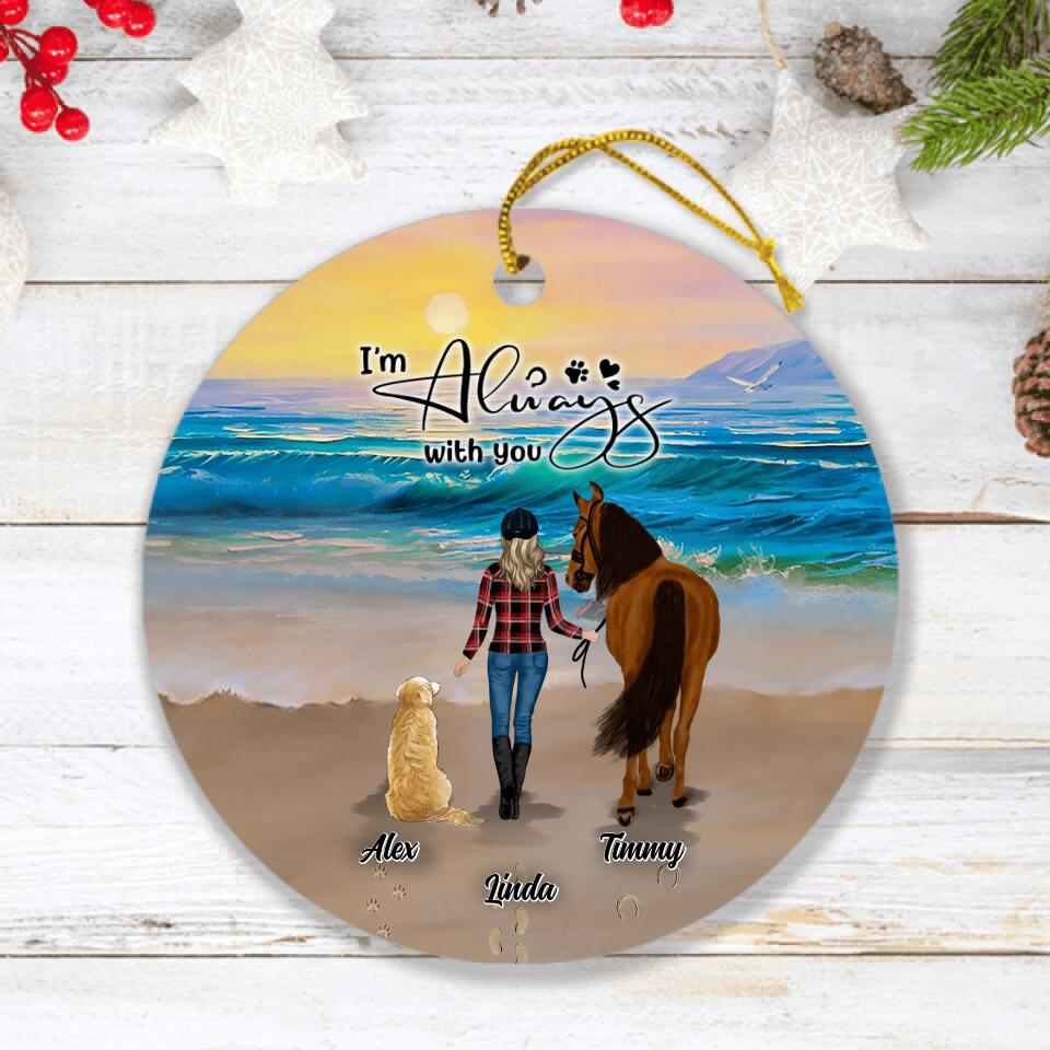 Personalized Footprint Ornament - Up to 2 Pets - Best Gift Dog Lovers/Horse Lovers - Never Walk Alone - G7PP86