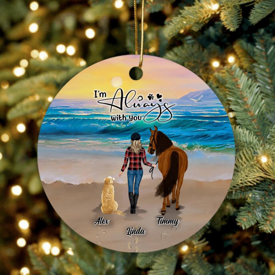 Personalized Footprint Ornament - Up to 2 Pets - Best Gift Dog Lovers/Horse Lovers - Never Walk Alone - G7PP86