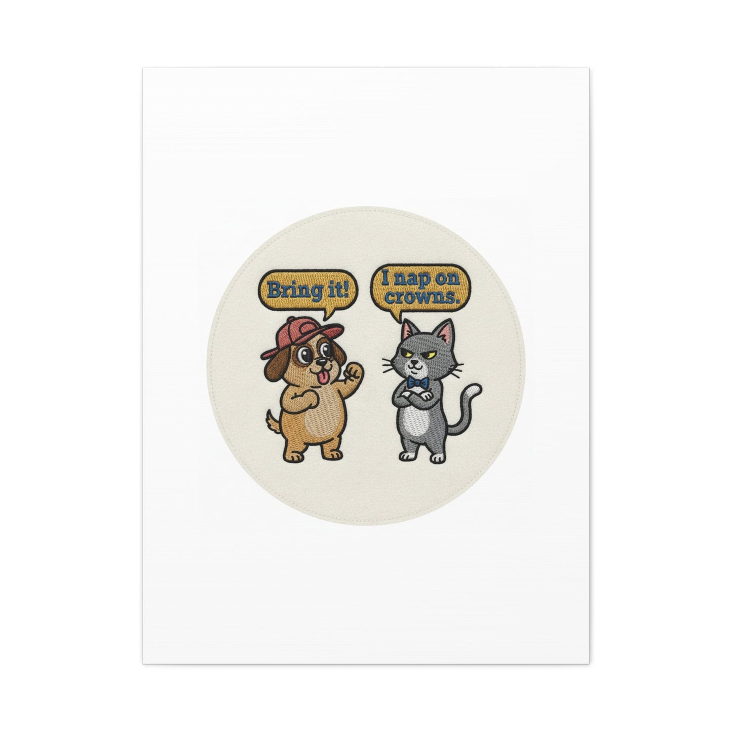 Funny Cat vs Dog Canvas | Pet Rivalry Wall Art