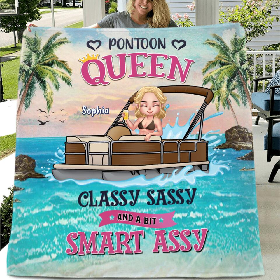 Personalized Pontoon Queen Hawaii Pillow Cover/Fleece Blanket/Quilt - Best Gift For Pontoon Lover - I Hate Being Sexy But I'm A Pontoon Queen So I Can't Help It