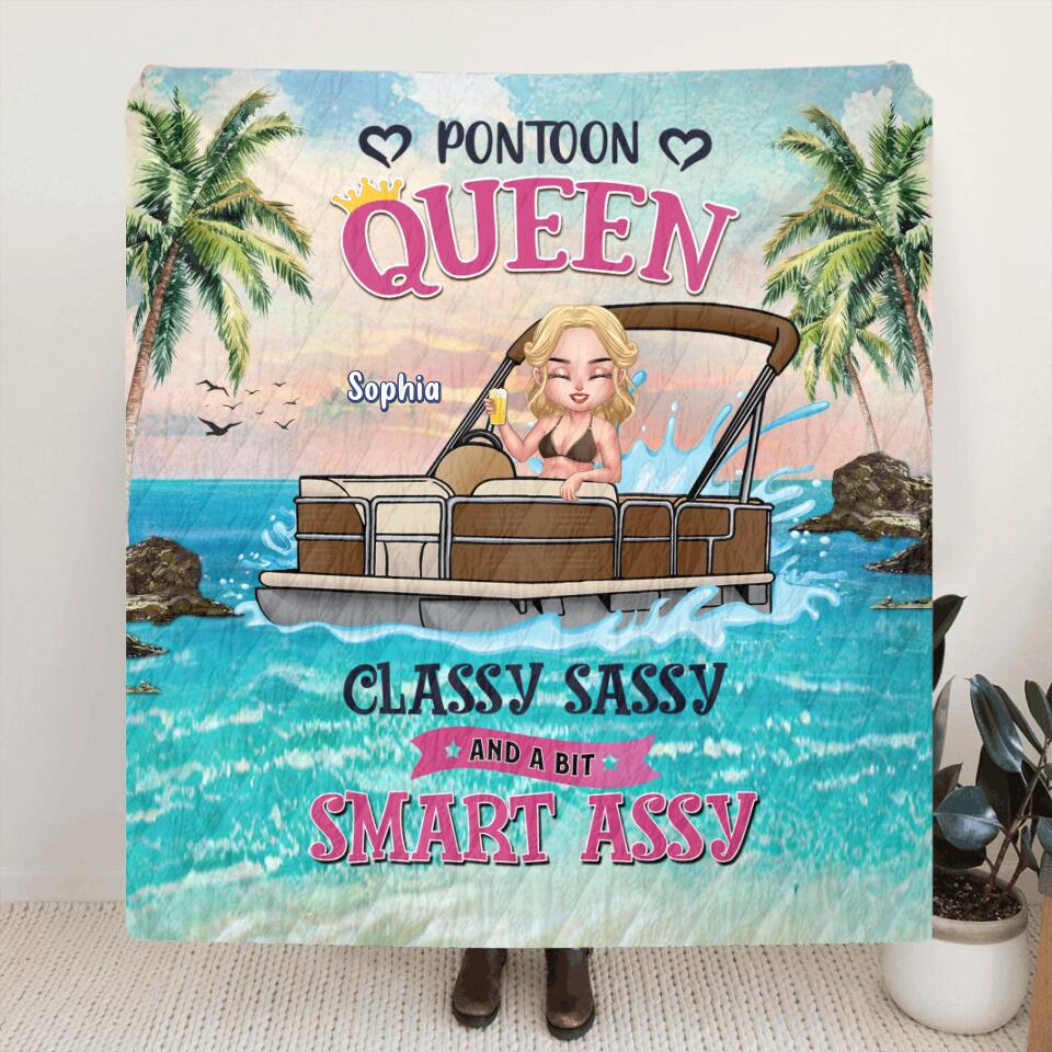 Personalized Pontoon Queen Hawaii Pillow Cover/Fleece Blanket/Quilt - Best Gift For Pontoon Lover - I Hate Being Sexy But I'm A Pontoon Queen So I Can't Help It