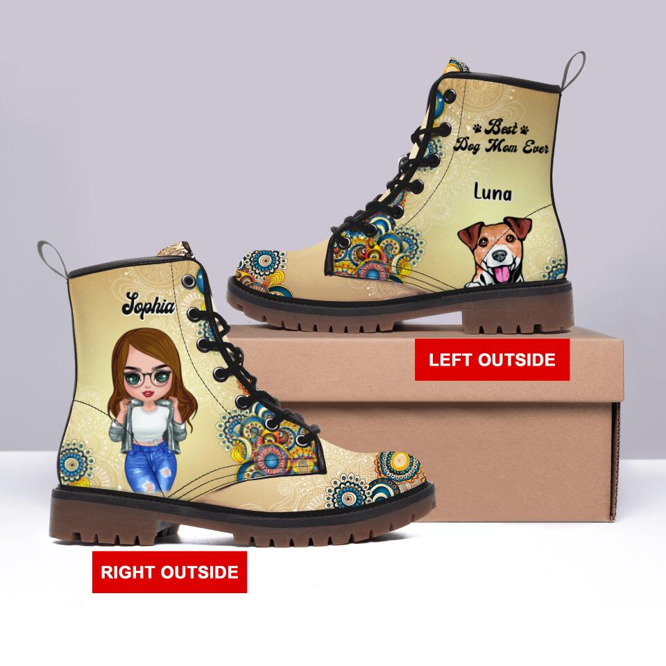 Personalized Dog Mom Martin Short Boots - Gift For Dog Lovers For Both Men and Women - Best Dog Mom Ever