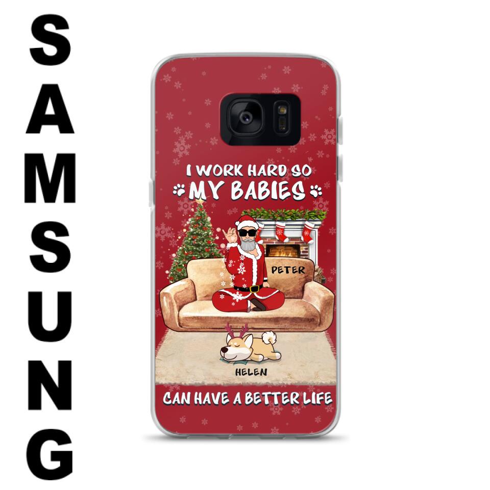 Personalized Christmas Pet Dad Phone Case - Man With Up to 4 Pets - Gift For Cat/Dog Lover - Case For iPhone And Samsung