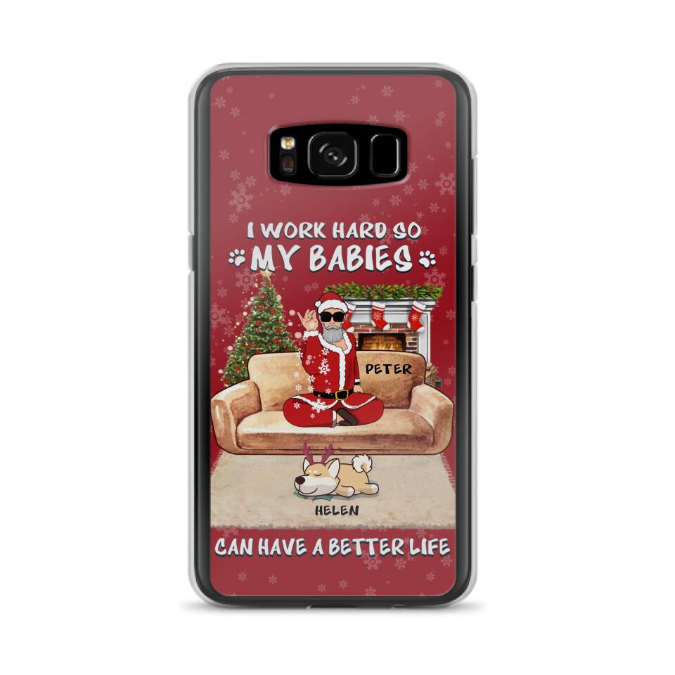 Personalized Christmas Pet Dad Phone Case - Man With Up to 4 Pets - Gift For Cat/Dog Lover - Case For iPhone And Samsung