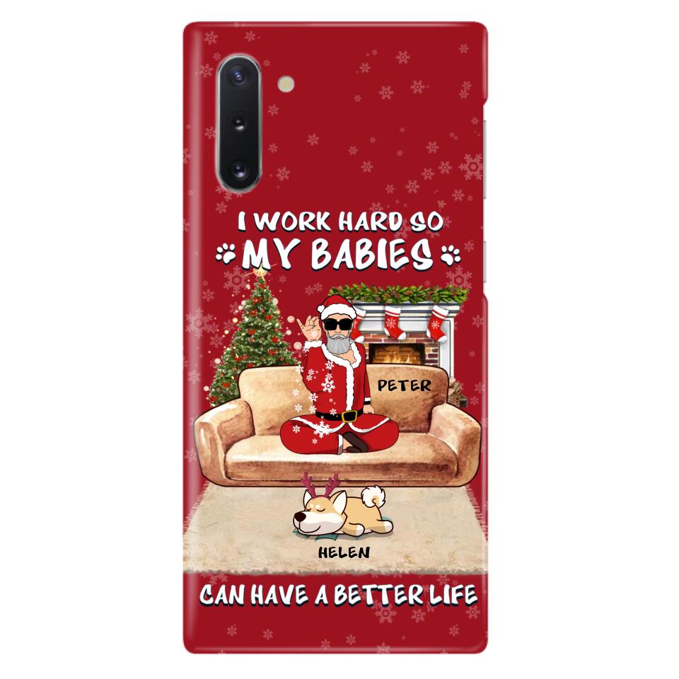 Personalized Christmas Pet Dad Phone Case - Man With Up to 4 Pets - Gift For Cat/Dog Lover - Case For iPhone And Samsung