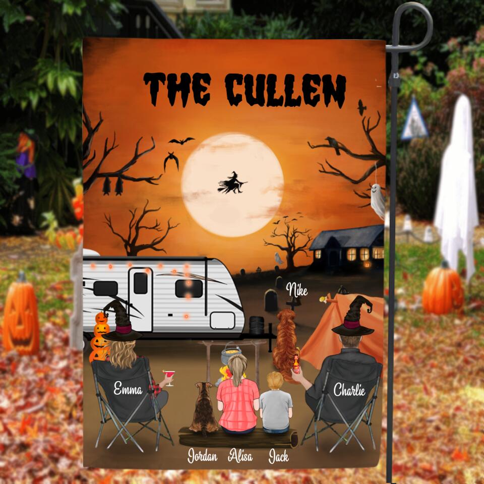 Personalized Halloween Camping Flag - Best Gift For Family/Couple/Friends - Family's Name - GGO9YP