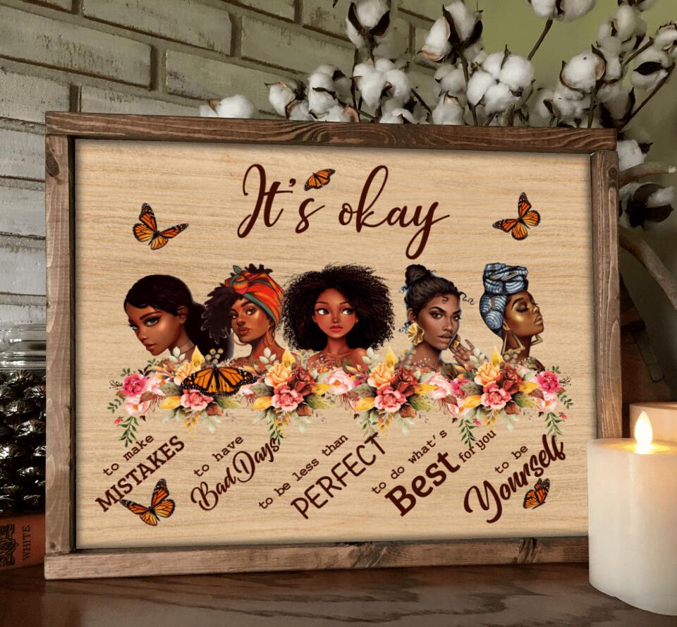 Personalized Black Girls Poster - Gift Idea For Friends - It's Okay To Make Mistakes