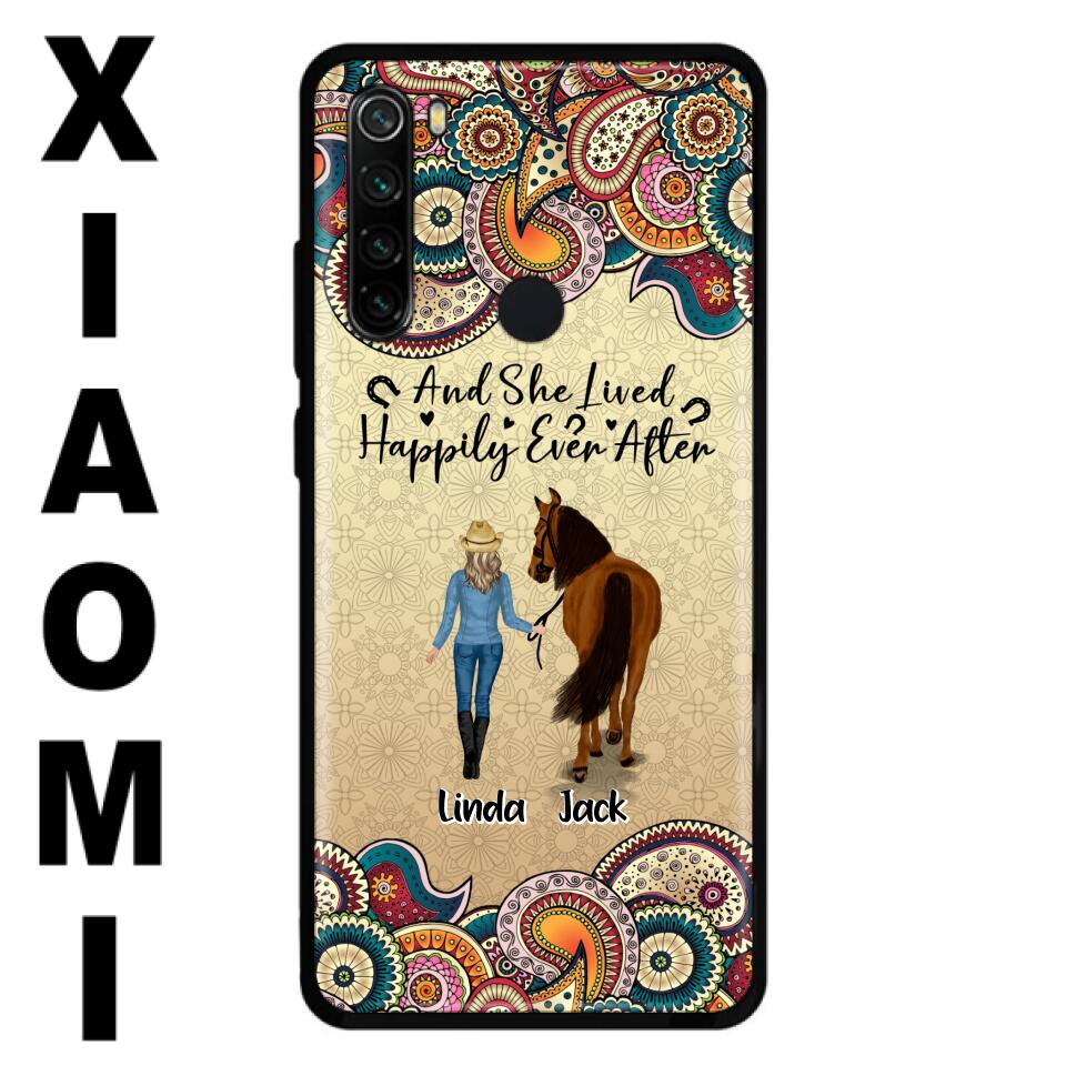 Personalized Horse Girl Phone Case - Up to 4 Horses - Gift Idea For Horse Lovers - And She Lived Happily Ever After - Case For Xiaomi/Huawei/Oppo