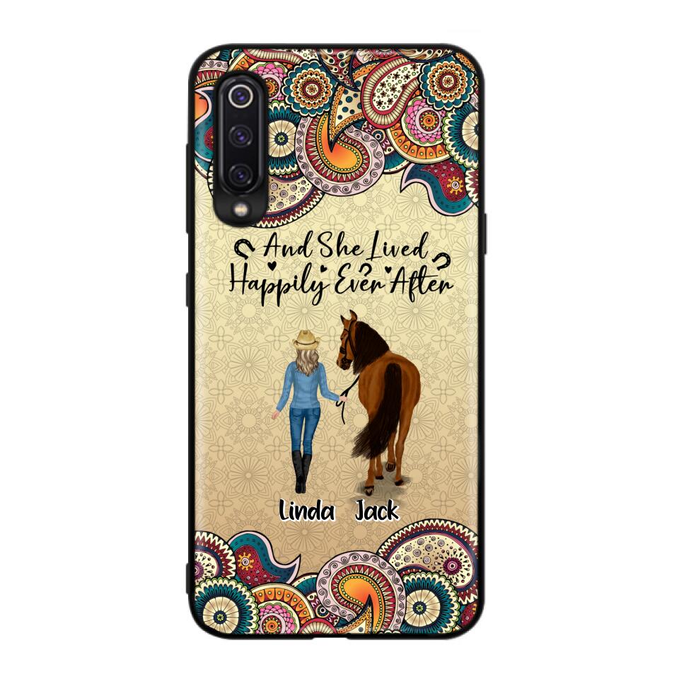 Personalized Horse Girl Phone Case - Up to 4 Horses - Gift Idea For Horse Lovers - And She Lived Happily Ever After - Case For Xiaomi/Huawei/Oppo