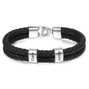 Two bead bracelet steel color