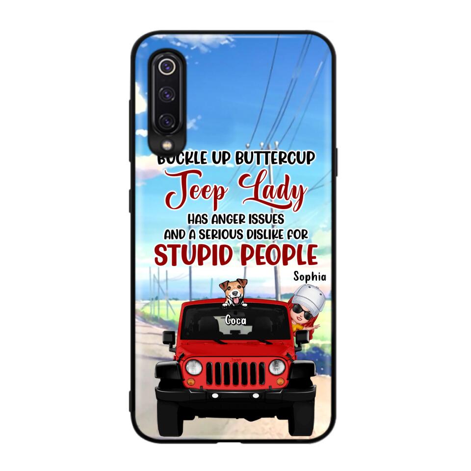 Personalized Off-road Lady Phone Case - Up to 5 Dogs - Gift Idea For Dog/Off-road Lover - Buckle Up Buttercup - Case For Xiaomi, Huawei And Oppo