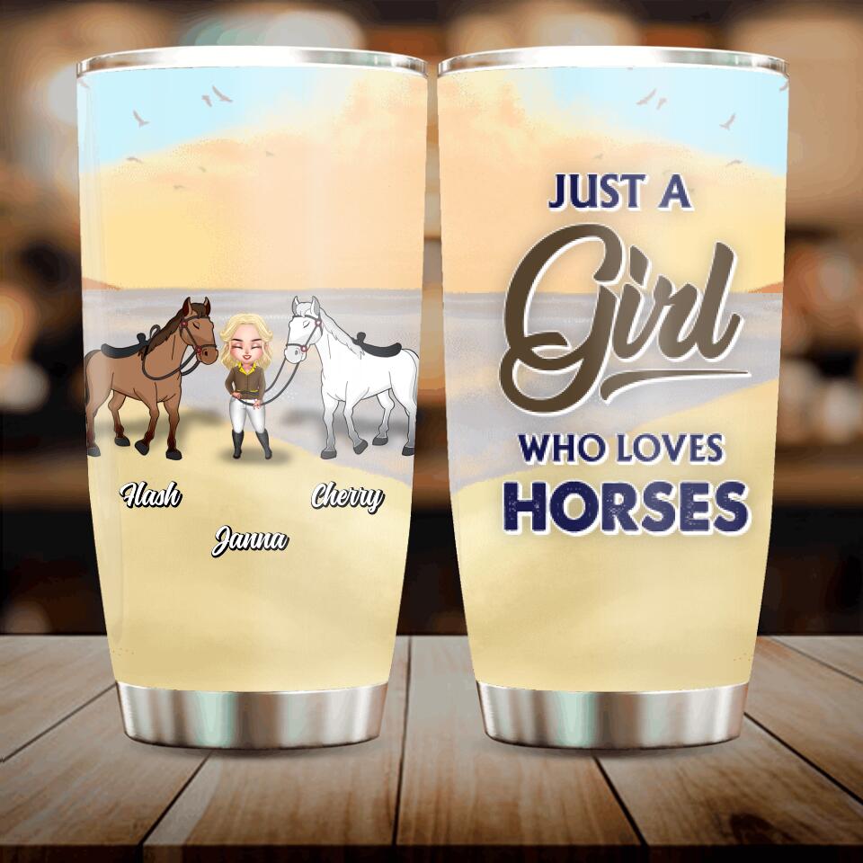 Personalized Horse Lady Tumbler - Gift Idea For Horse Lovers/Mother's Day Gift - Just A Girl Who Loves Horses