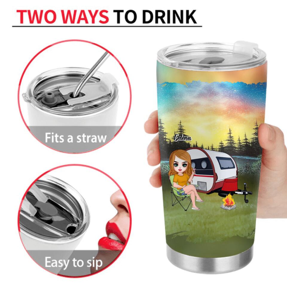 Personalized Camping Mom Tumbler - Gift Idea For Camping Lover/Mother's Day - I Never Dreamed I'd Grow Up To Be A Super Sexy Camping Mom. But Here I Am, Killing It!