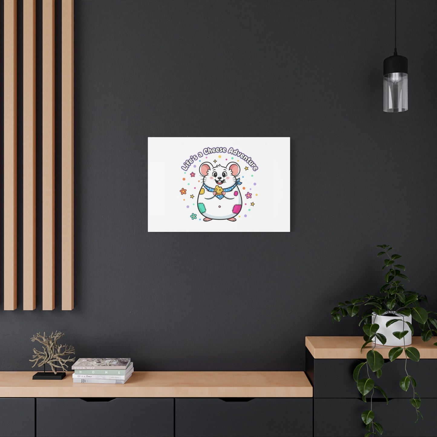 Life's a Cheese Adventure Canvas | Rodent-Core rat art print