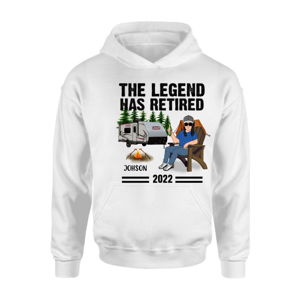 Personalized Camping Retirement Shirt - Up to 4 People - Best Gift For Camping Lover - The Legend Has Retired