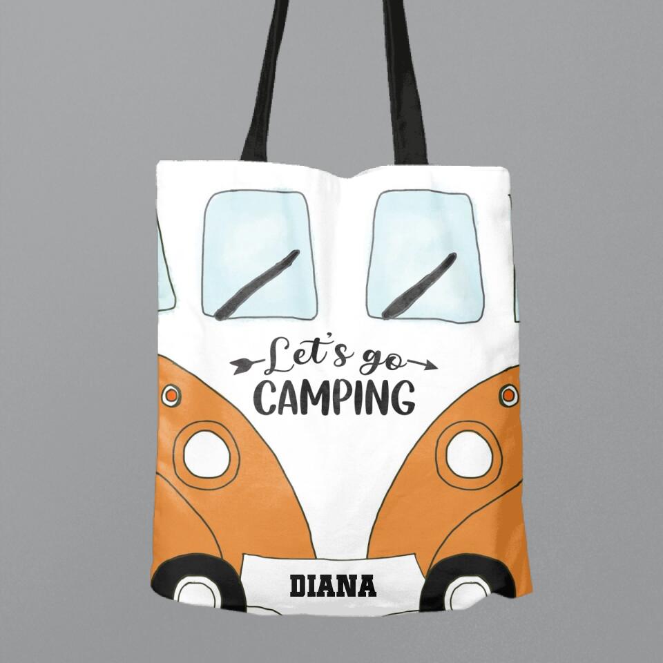 Custom Personalized Bus Camping Canvas Bag - Gift Idea For Camping Lover - Let's Go Camping
