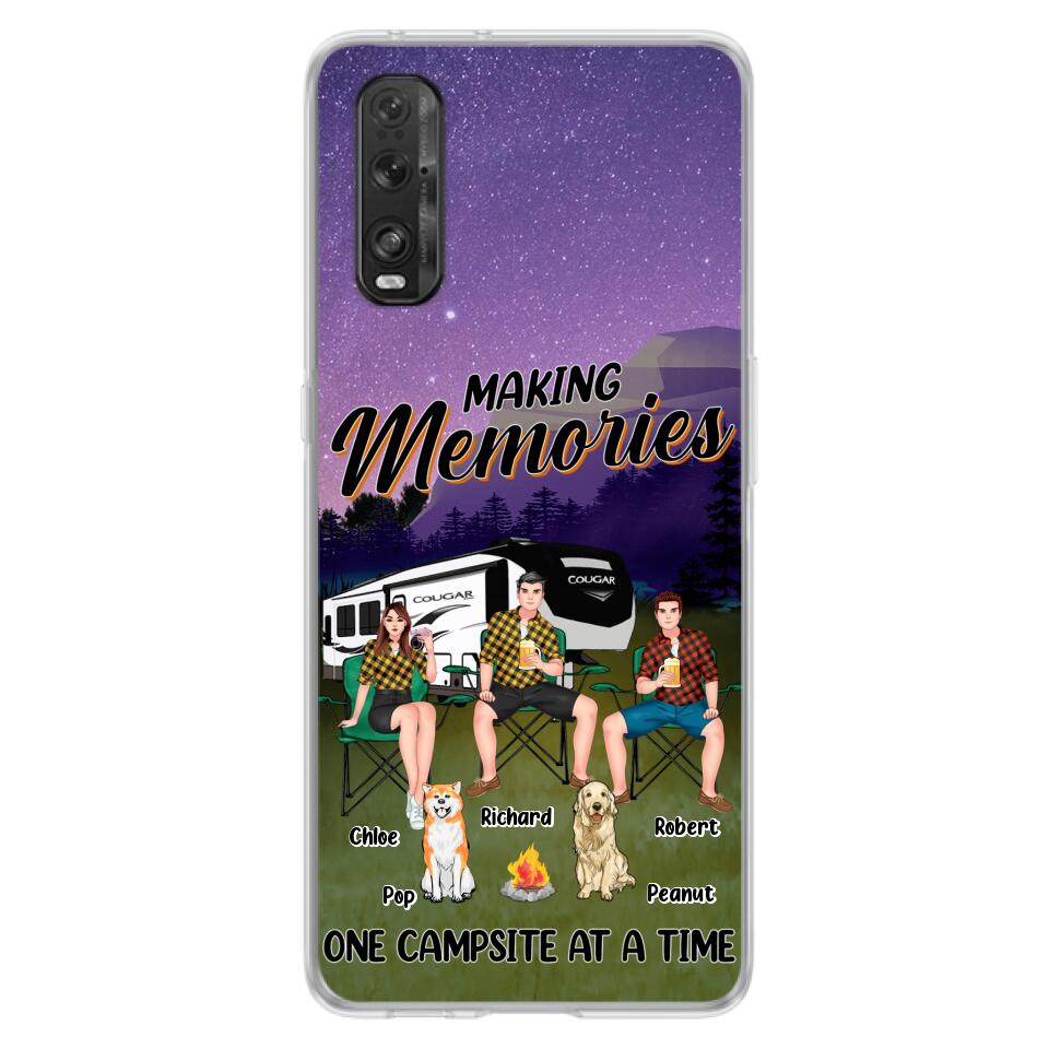 Personalized Camping Phone Case - Gift Idea For Camping Lover/Friends/Couple - Up to 3 People And 2 Dogs - Making Memories One Campsite At A Time - Case For Xiaomi, Oppo And Huawei