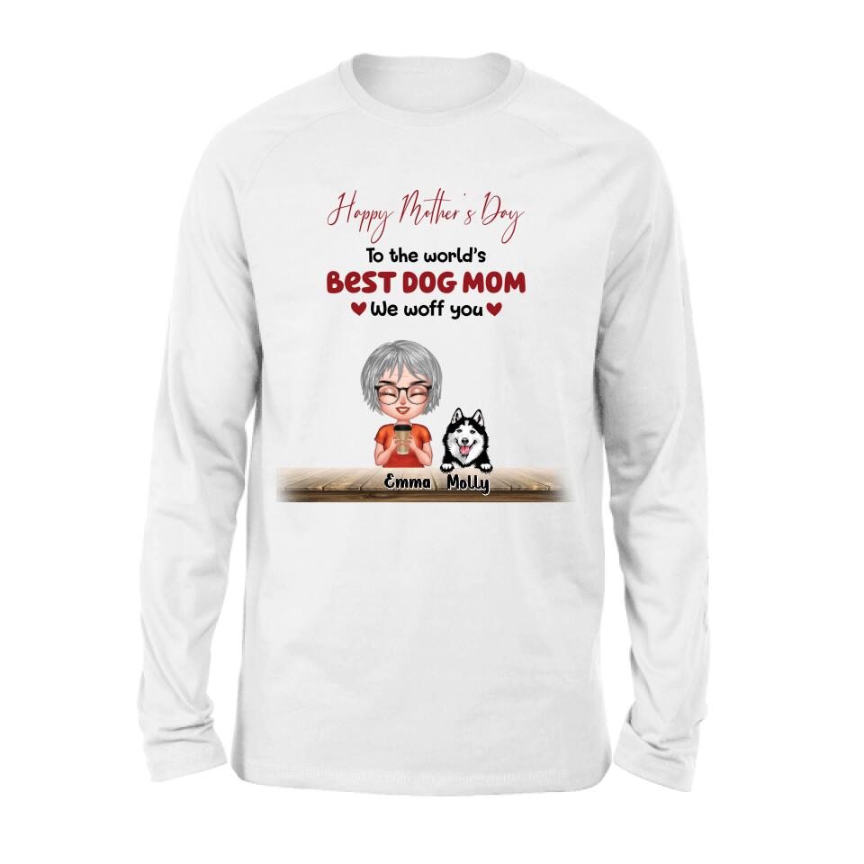 Personalized Dog Mom/Dog Dad Shirt/Pullover Hoodie - Man/Woman With Up to 6 Dogs - Mother's Day/ Father's Day Gift Idea For Dog Lover